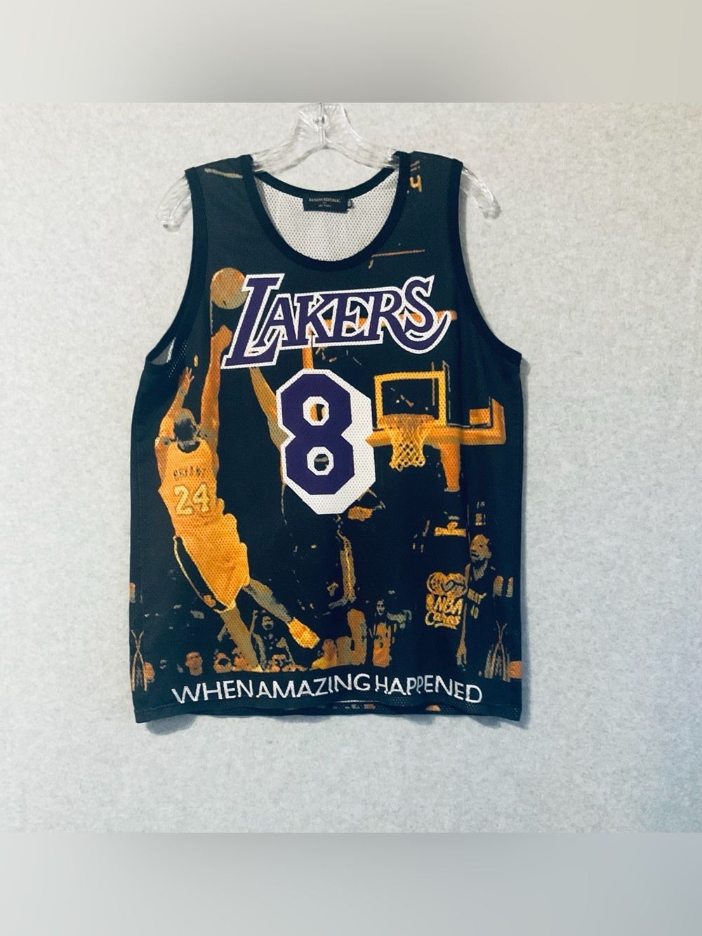 LA Lakers Kobe Bryant #8 #24 Graphic Mesh Tank Top Jersey - Streetwear Size XXL